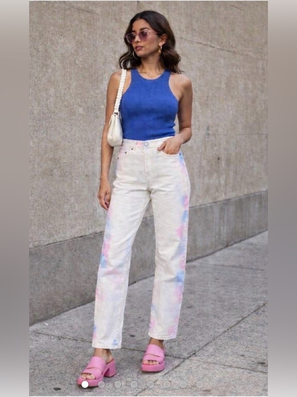 NWT Levi’s 501 White Pastel Tie Dye Straight Leg Jeans 28x32